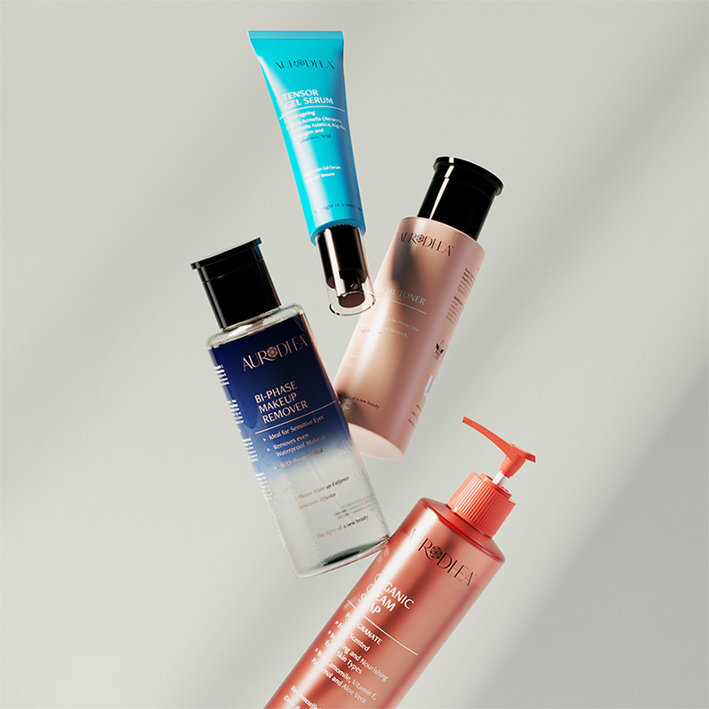Aurodhea Pflegeprodukte: Serum, Gesichtswasser, Make-up-Entferner und Seife